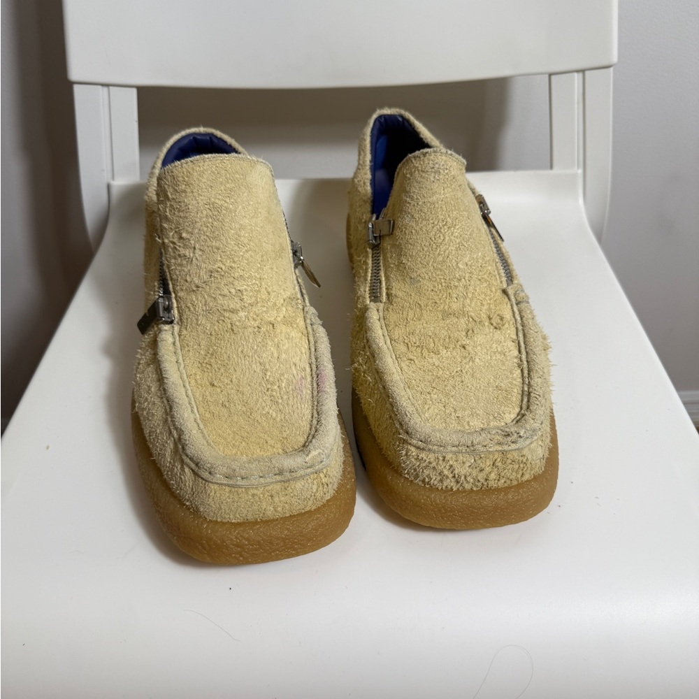 Burberry Tan Loafers with Zipper Accent - Picture 15 of 15